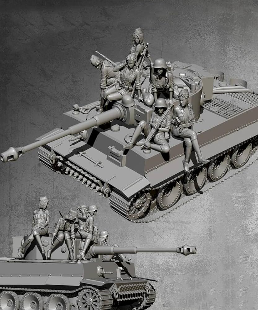 Amazon | 1/35 WWII 戦車 女性兵士 レジンモデルキット 未塗装